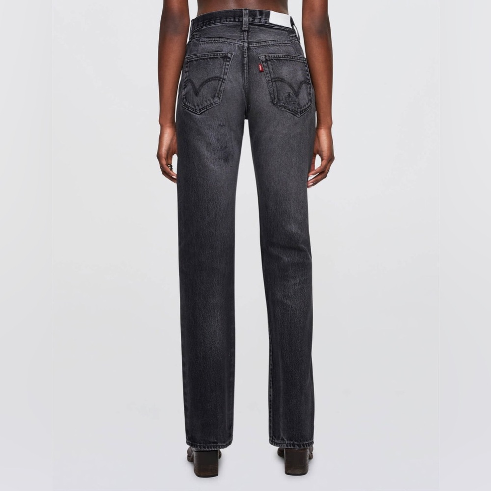 RE/DONE LEVIS Womens 24 Black High Waisted Straight Leg Jean Revolve